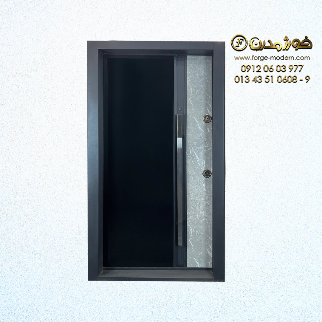 درب ضد سرقت طرح سنگ و شیشه کد AR 2007