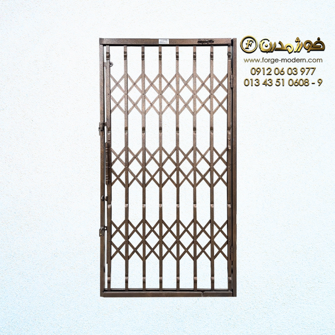 حفاظ آکاردئونی 8 تیرک پروفیلی تسمه 2.5 سه گل ،دوعددقفل مخفی